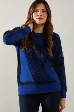 Abstract Crew Neck Jumper