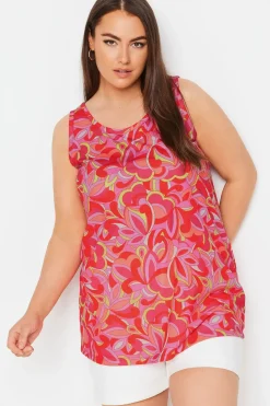 Abstract Floral Print Vest Top
