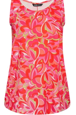 Abstract Floral Print Vest Top