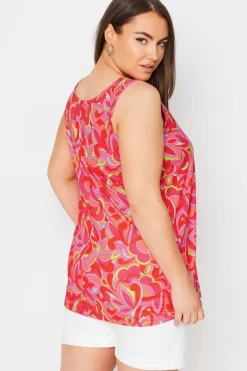 Abstract Floral Print Vest Top
