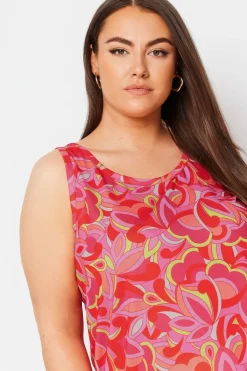 Abstract Floral Print Vest Top