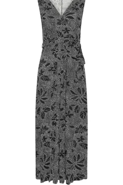 Abstract Floral Wrap Maxi Dress