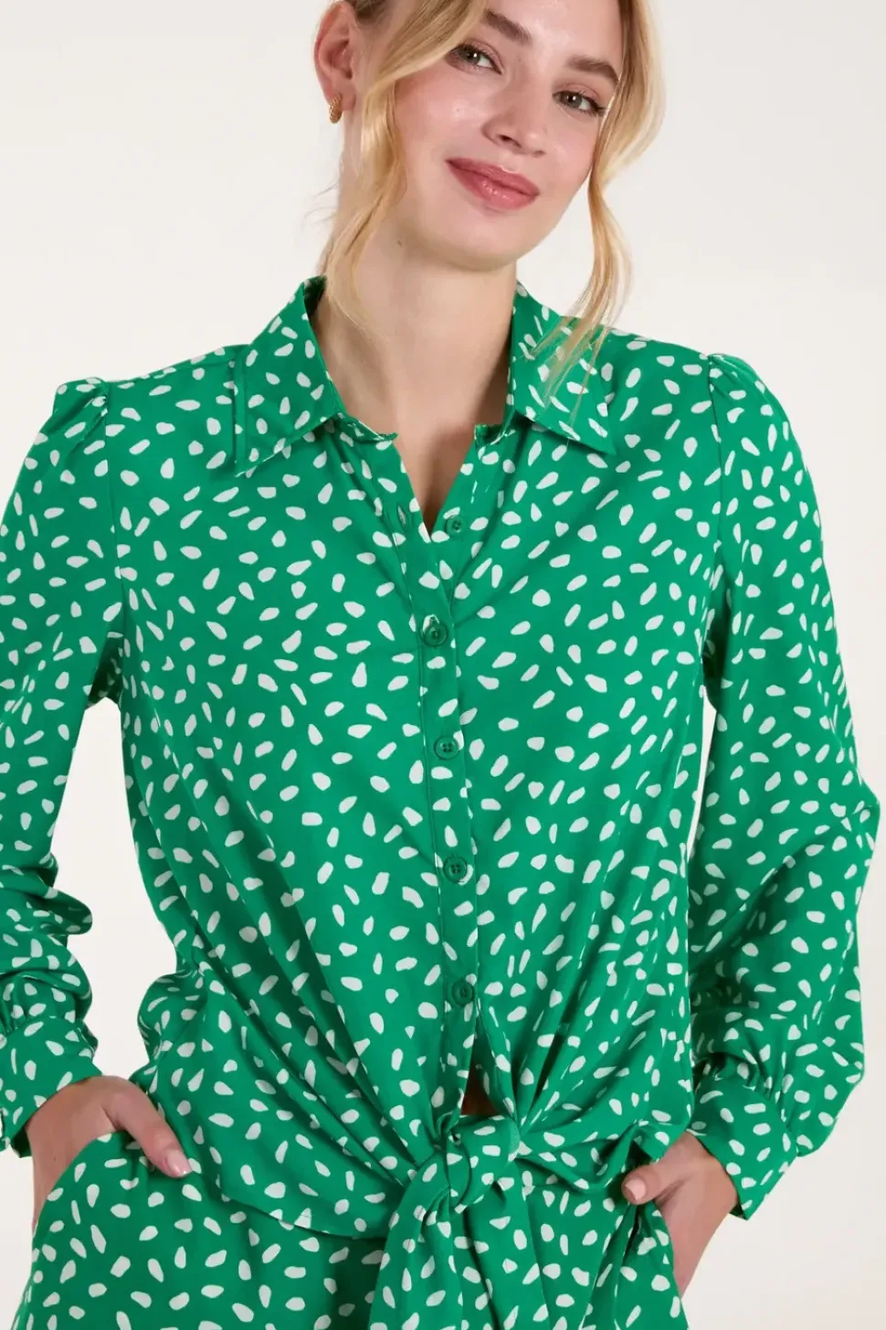 Abstract Polka Dot Oversized Shirt