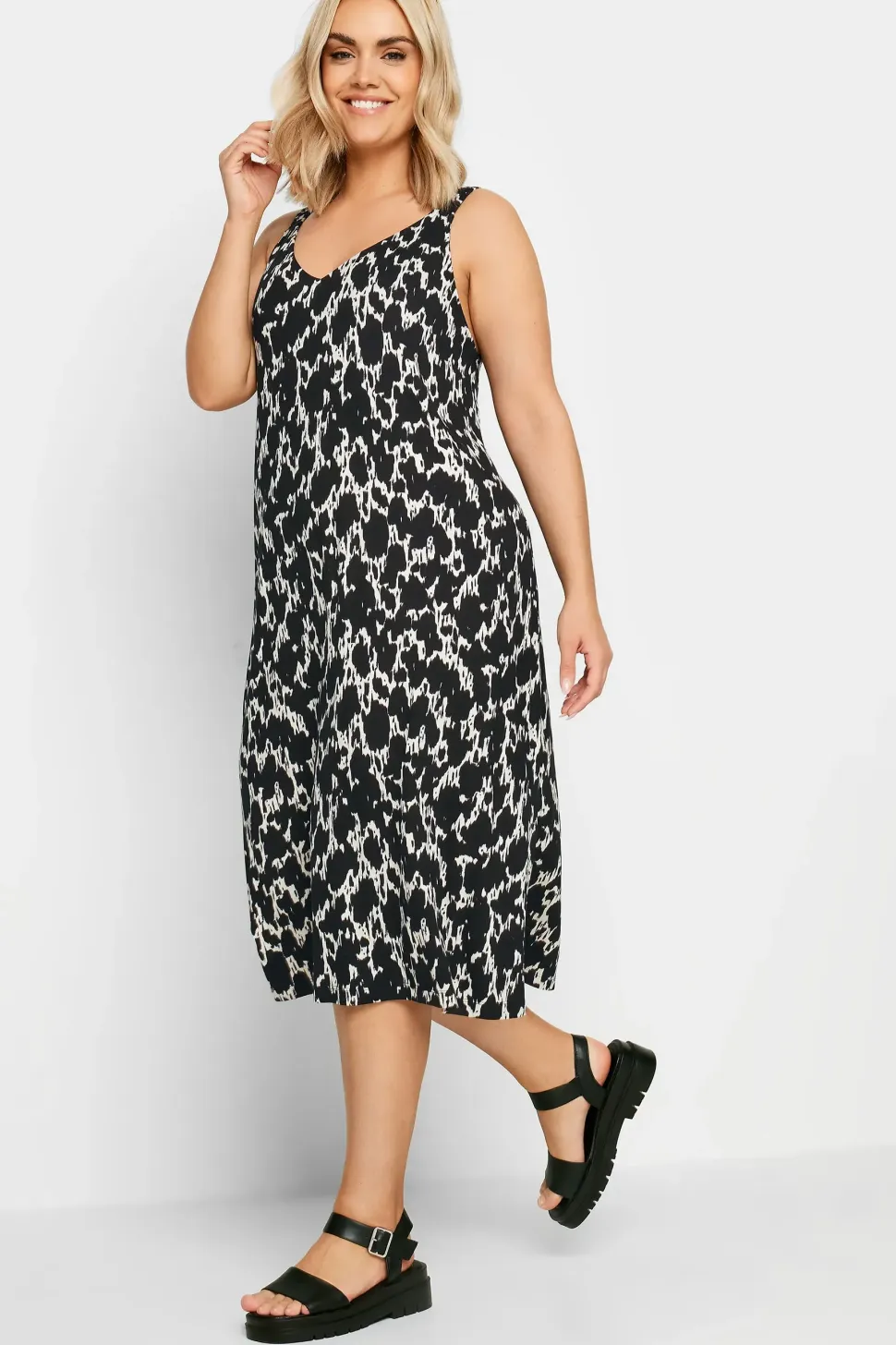 Abstract Print Beach Dress