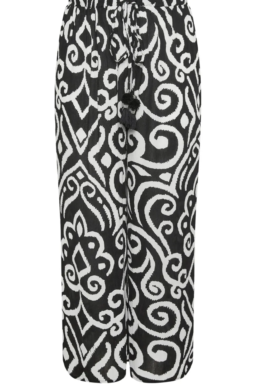 Abstract Print Crinkle Trousers