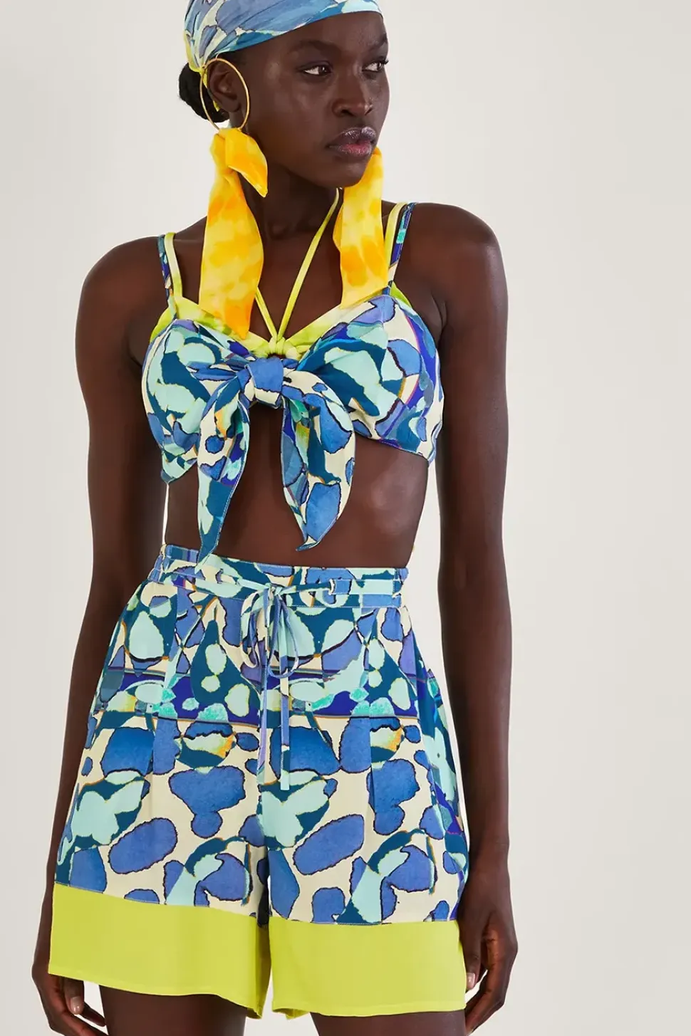 Abstract Print Crop Top