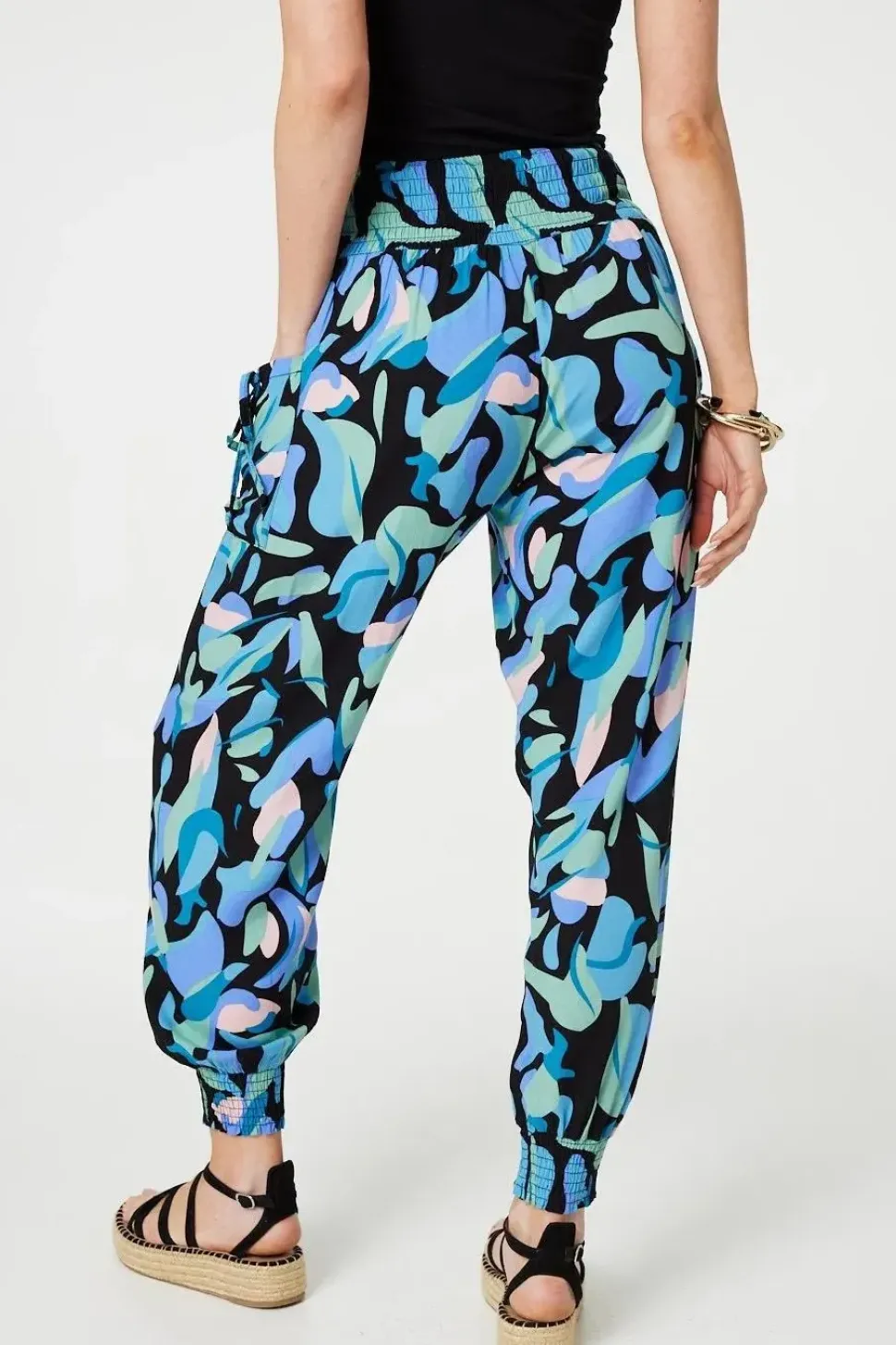Abstract Print High Waist Harem Pants