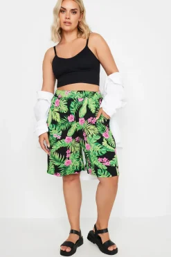 Abstract Print Jersey Pull On Shorts