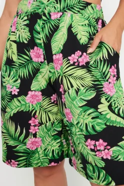 Abstract Print Jersey Pull On Shorts