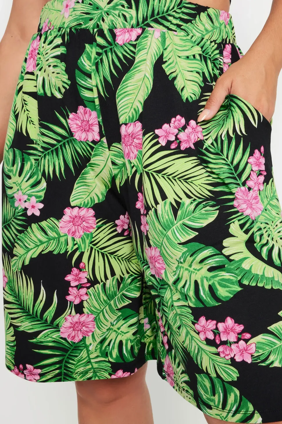Abstract Print Jersey Pull On Shorts