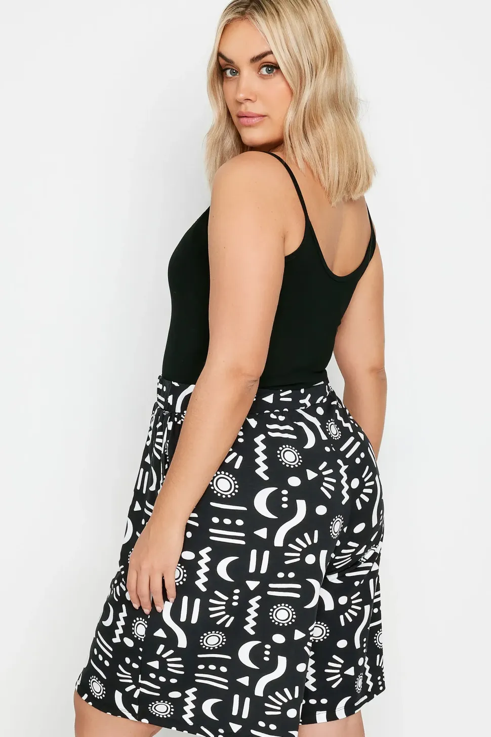 Abstract Print Jersey Pull On Shorts