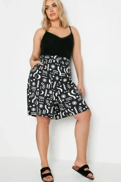 Abstract Print Jersey Pull On Shorts