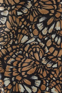 Abstract Print Sleeve Detail Shift Dress
