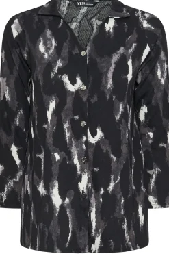 Abstract Print Textured Shirt