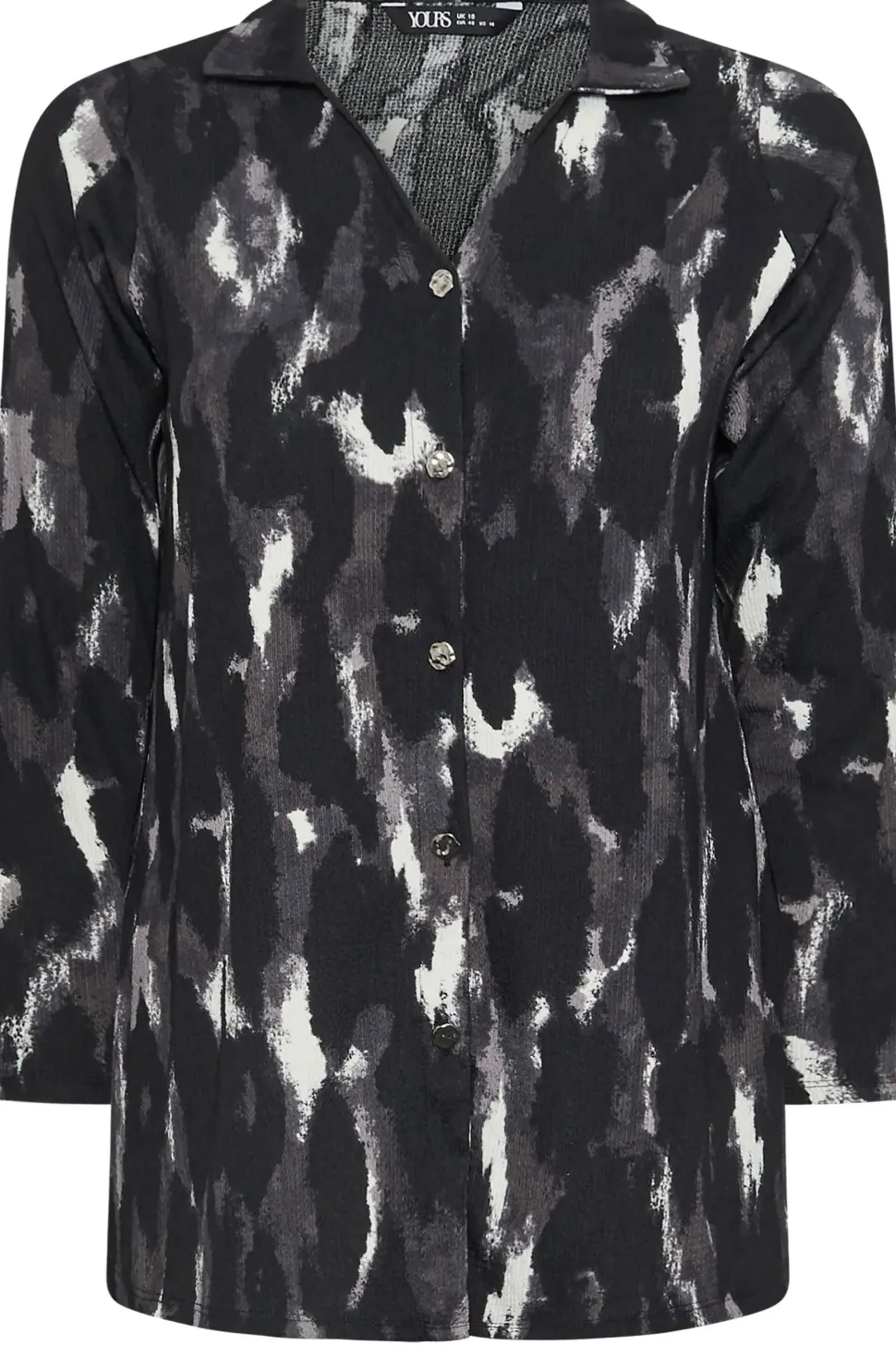 Abstract Print Textured Shirt
