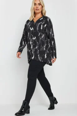 Abstract Print Textured Shirt