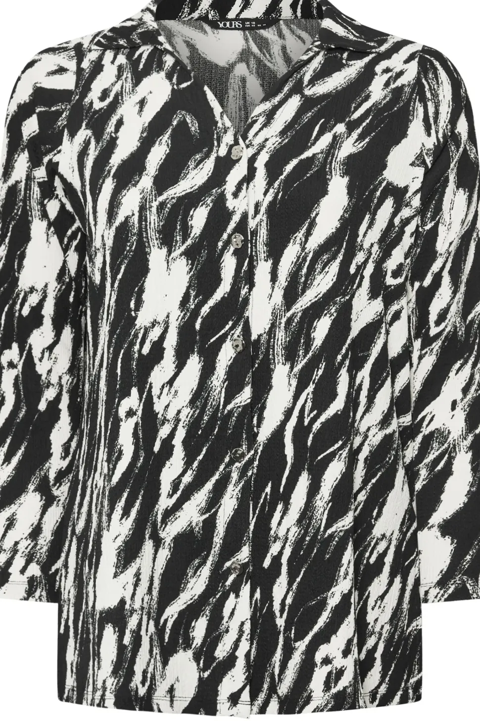 Abstract Print Textured Shirt