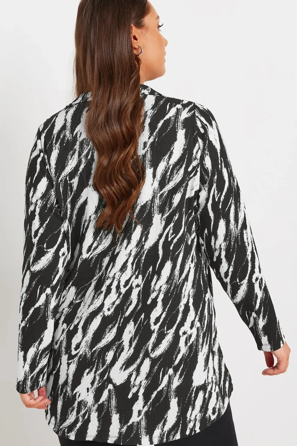 Abstract Print Textured Shirt