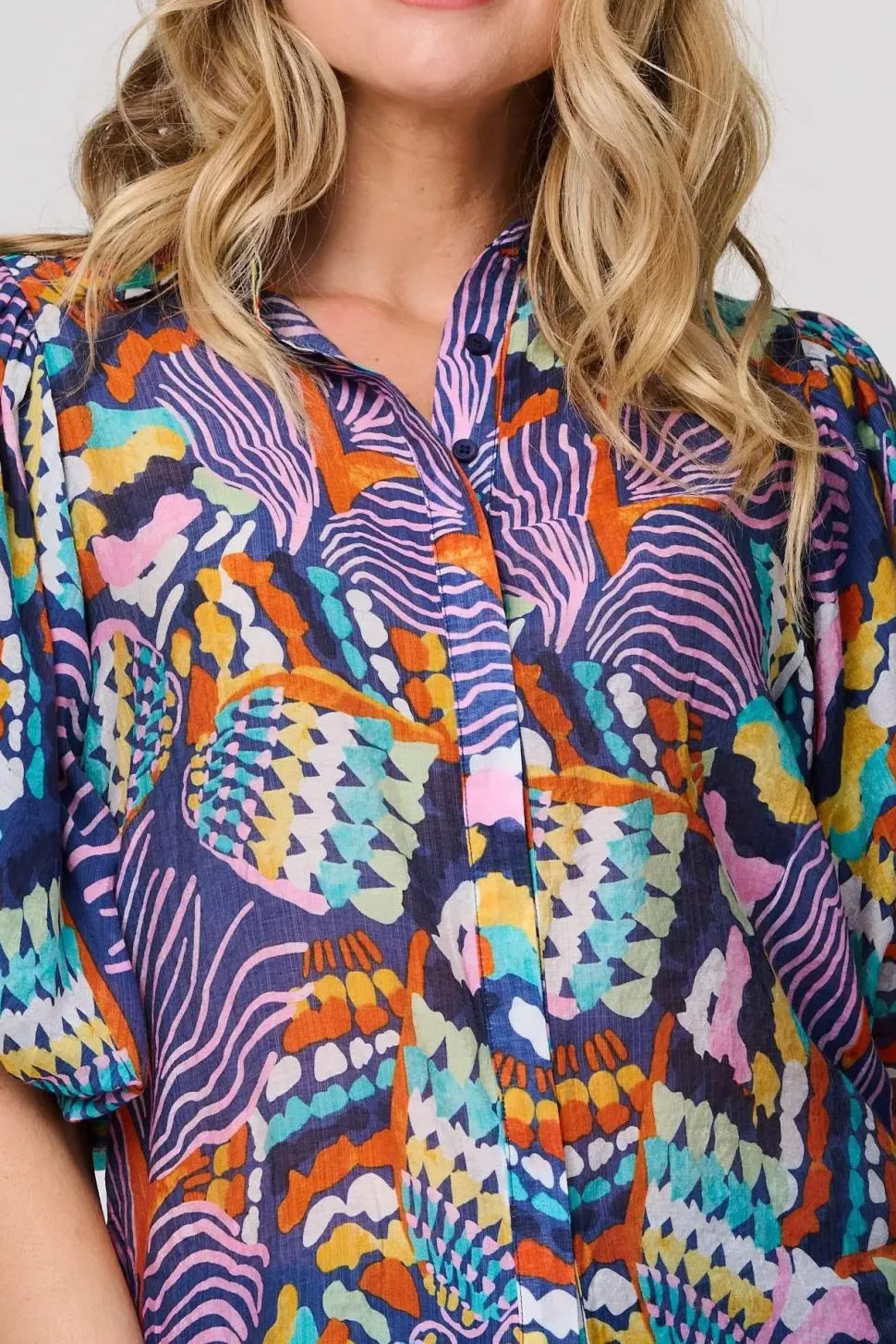 Abstract Puff 1/2 Sleeve Shirt