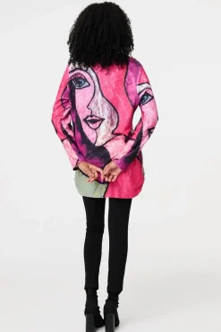 Abstract Sequin Detail Tunic Top