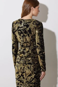 Abstract Sequin Mini Dress