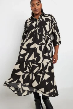 Abstract Shirt Dress