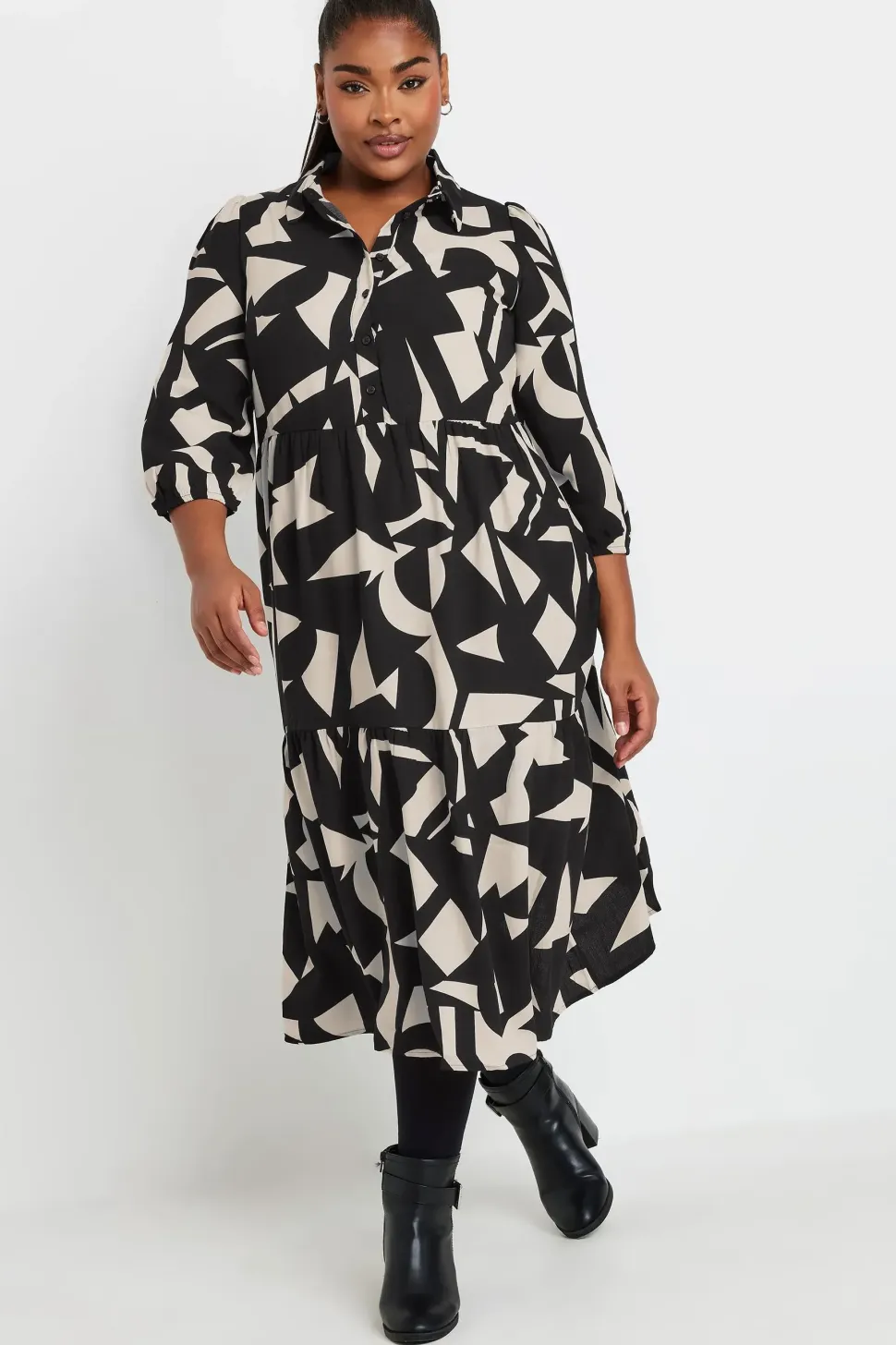 Abstract Shirt Dress