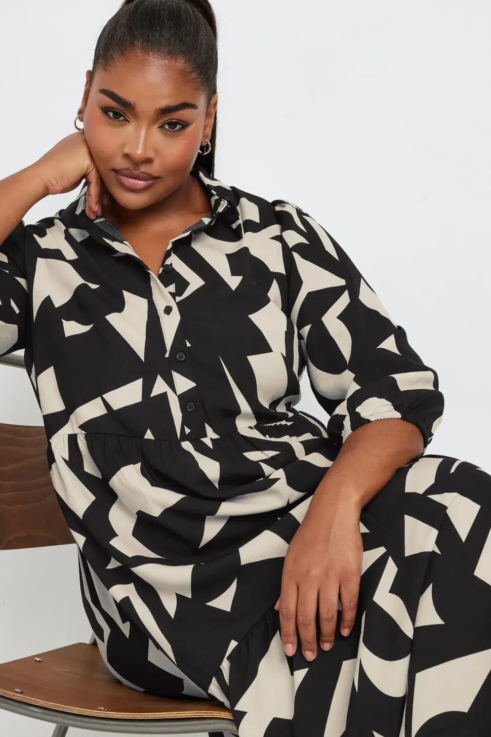 Abstract Shirt Dress