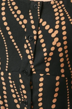 Abstract Spot Scoop Neck Shirt Dress