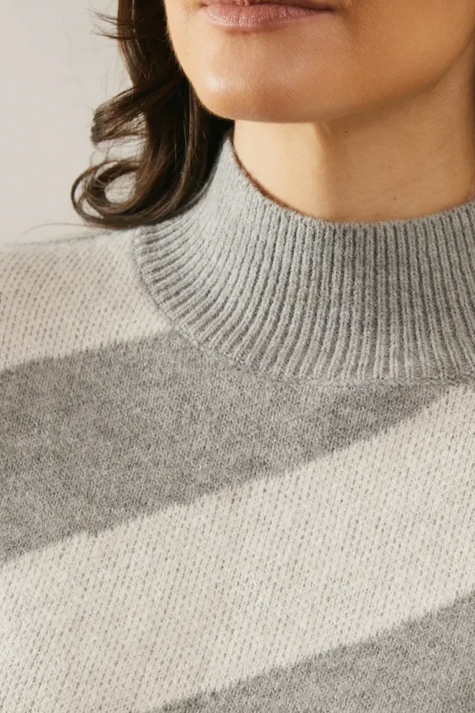 Abstract Stripe High Neck Jumper