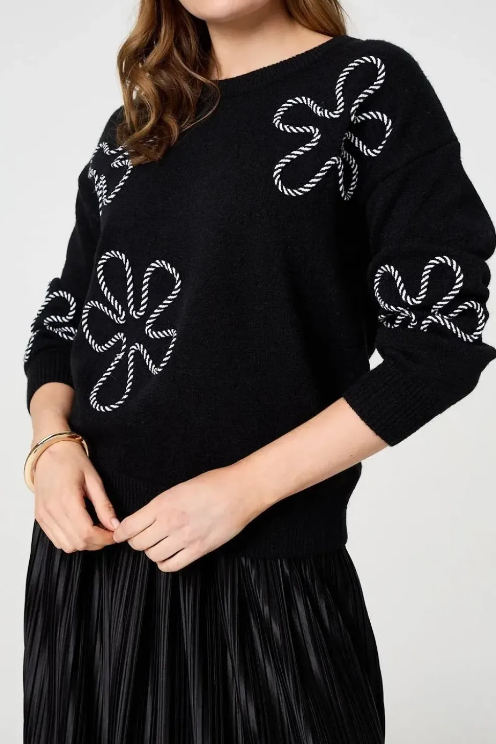 Abstract Textured Long Sleeve Jumper