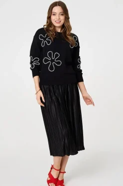 Abstract Textured Long Sleeve Jumper