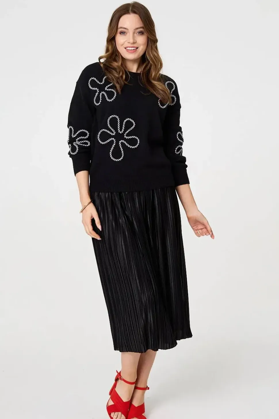 Abstract Textured Long Sleeve Jumper