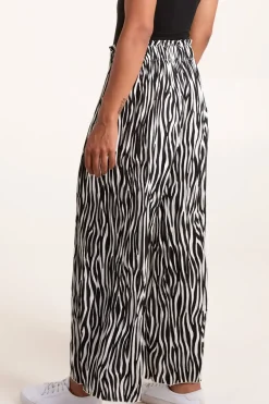 Abstract Zebra Pleated Trousers