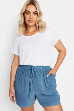 Acid Wash Chambray Shorts