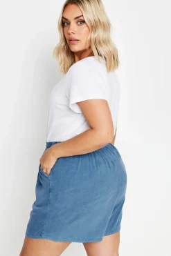 Acid Wash Chambray Shorts