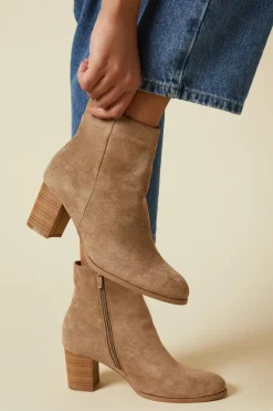 Addison Faux Suede High Block Heel Ankle Boot