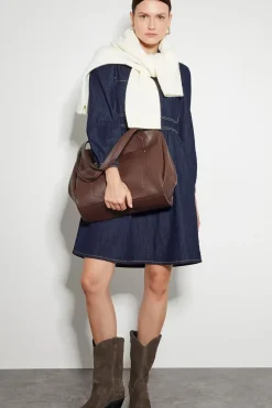 Adeena Denim Mini Shirt Dress