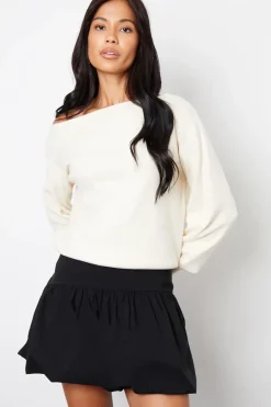 A-Line Mini Bubble Skirt With Stretch