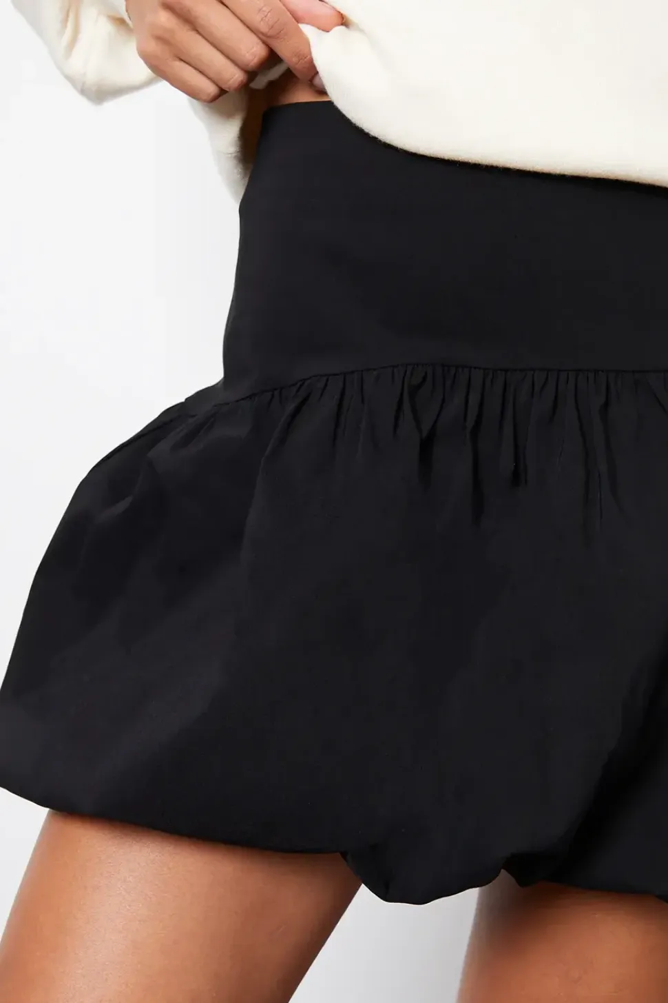 A-Line Mini Bubble Skirt With Stretch