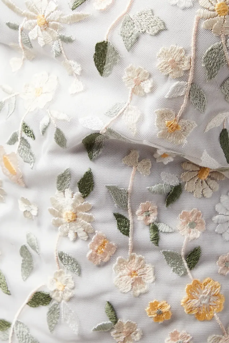 All Over Embroidered Wildflower Long Sleeve Wedding Dress