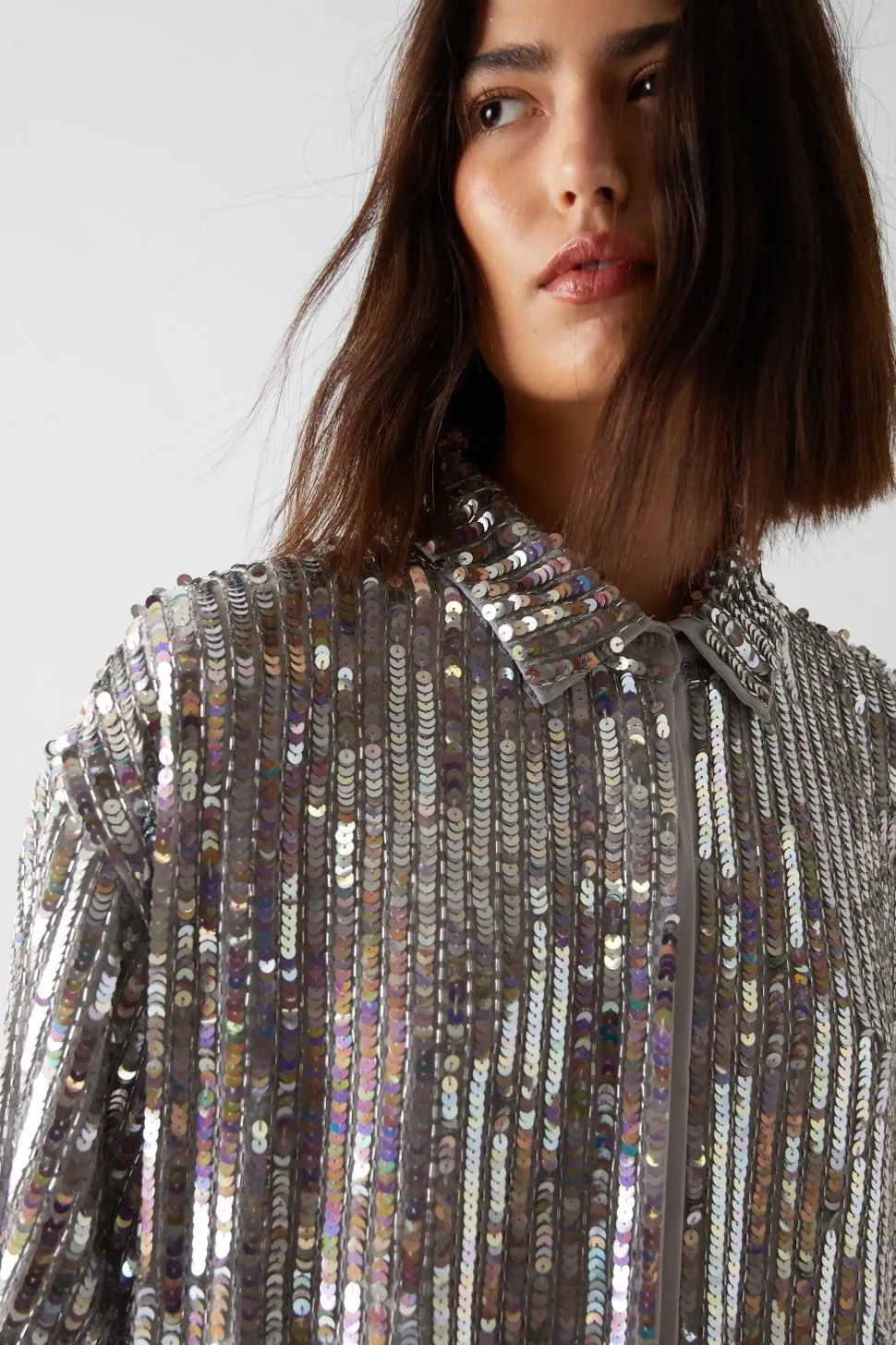 All Over Sequin Shirt Dress