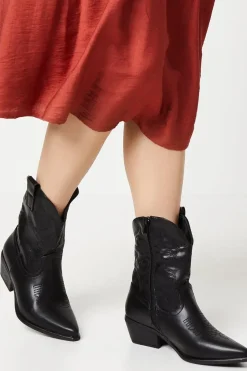 Andi Stitch Detail Western Cowboy Boots