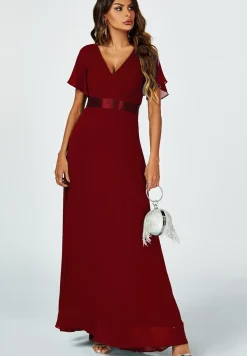 Angel Sleeves Empire Waist Bridesmaid Dress