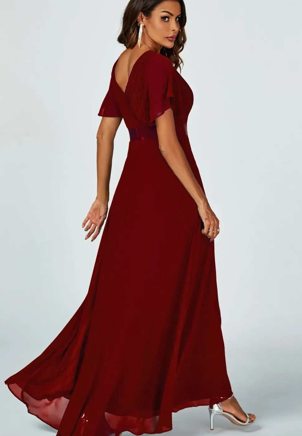 Angel Sleeves Empire Waist Bridesmaid Dress