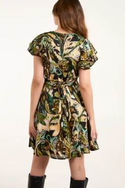 Angel Sleeve Wrap Mini Dress