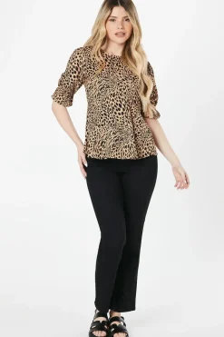 Animal Button Back Tea Blouse