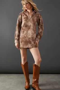 Animal Denim Overhead Shirt Dress