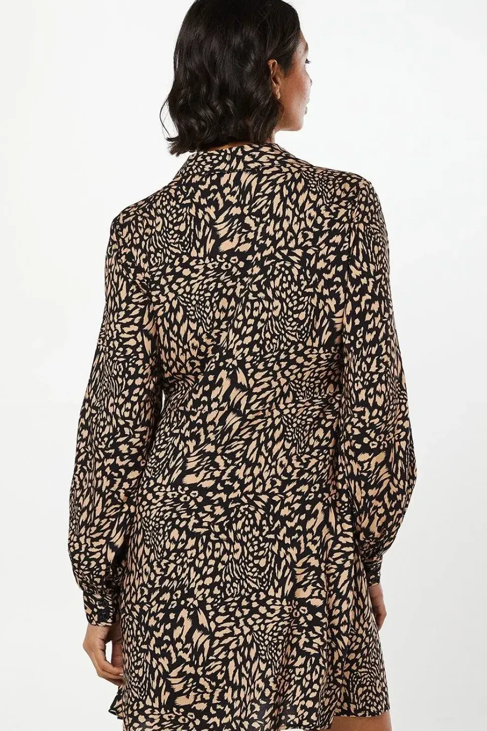 Animal Empire Half Placket Mini Shirt Dress