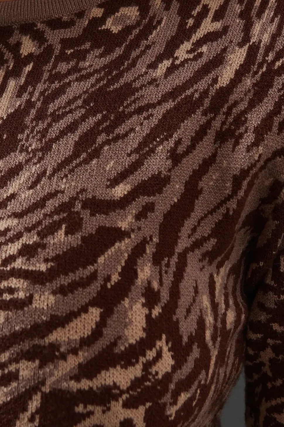 Animal Jacquard Slouchy Knitted Midaxi Dress